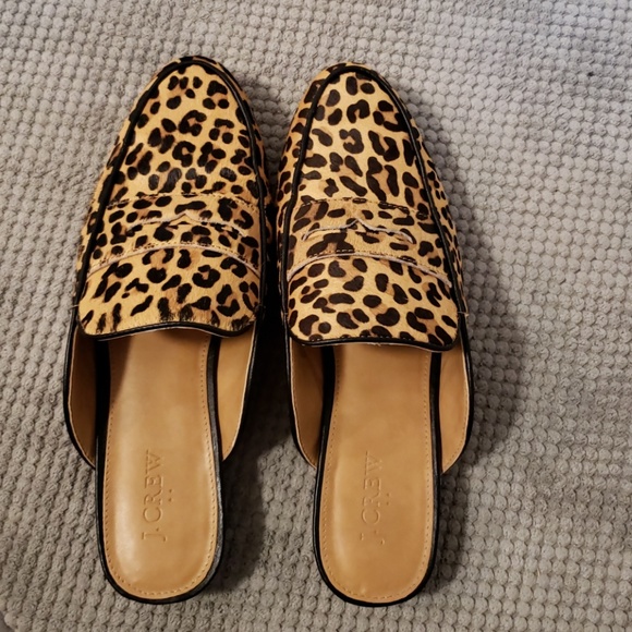 j crew leopard mules